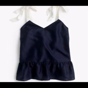 J Crew navy peplum top